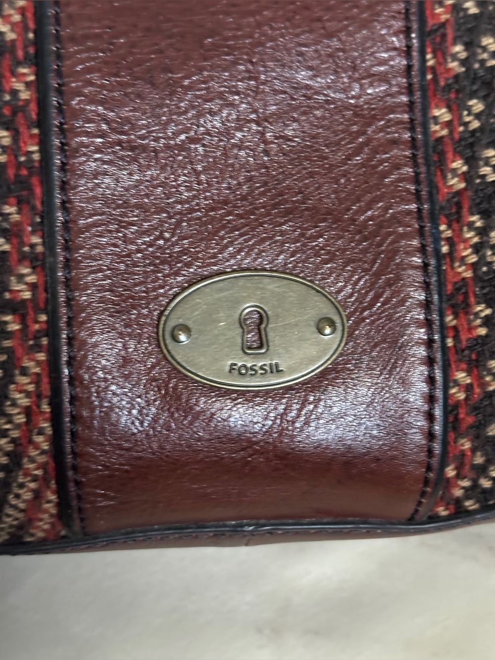 Fossil Large Canvas and Leather Satchel - Picture 3 of 14